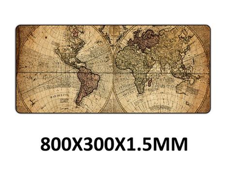 World Map Gaming Mouse Pad XXL 80x30cm Extra Large Rubber Mouse Mat