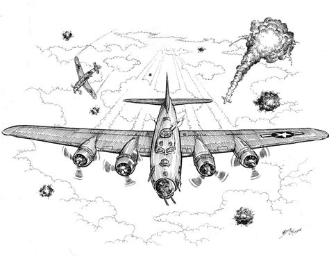 B 17 Bomber Coloring Pages Coloring Pages