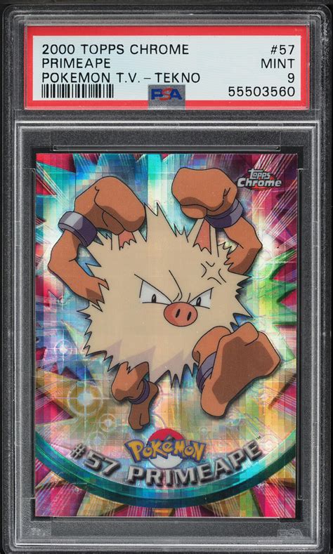 PSA 9 MINT TEKNO Primeape 57 Topps Chrome Series 1 Holo Pokemon Card