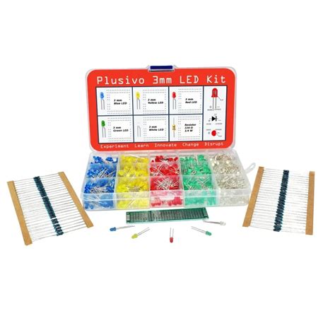 Plusivo Mm Diffused Led Diode Assortment Kit Ibots