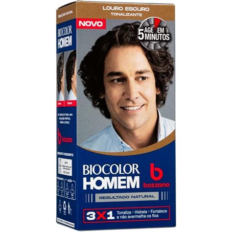Tintura De Cabelo Homem - Tinta De Cabelo Bozzano Biocolor Homem Louro Escuro | Shopee Brasil