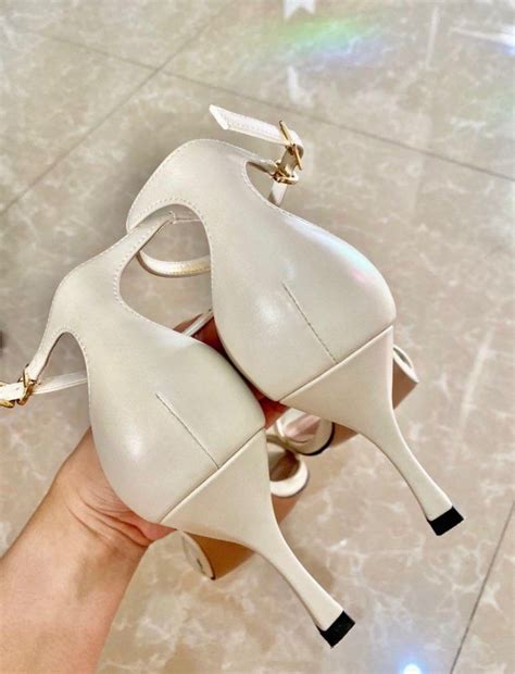 Charles And Keith Ankle Strap Open Toe Nude Heel Sandals On Carousell