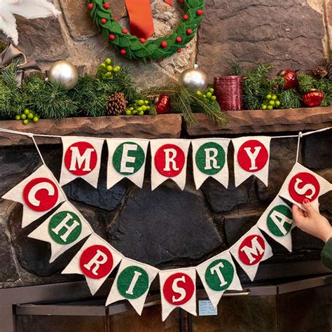 Merry Christmas Felt Pennant Christmas Decor Olive Cocoa Llc