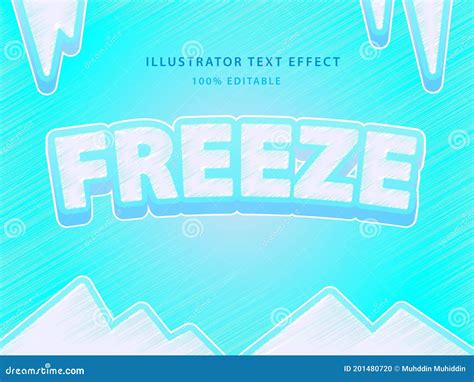 Freeze Text Effect For Illustrator Stock Vector Illustration Of