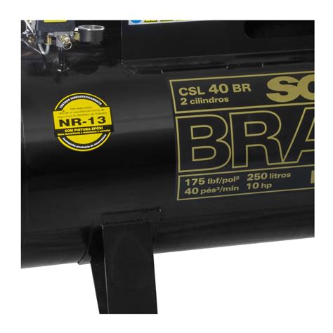 Compressor De Ar Schulz Csl 40br 250 Bravo 40 Pés 250 Litros 175