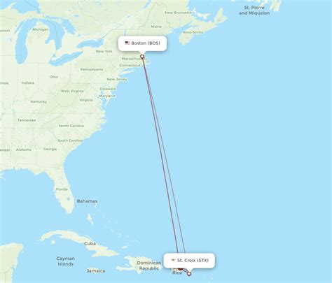 All Flight Routes From Boston To Saint Croix Bos To Stx Flight Routes