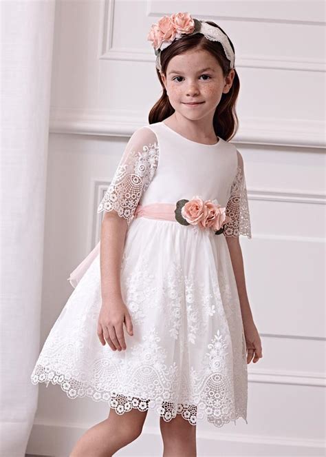 Vestido de ceremonia niña ABEL Y LULA guipur bordado 5034