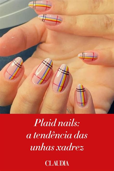 Plaid nails a tendência para quem busca unhas estilosas e únicas