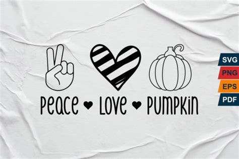 Peace Love Pumpkin Svg T Shirt Design Grafik Von Zeerros Creative Fabrica