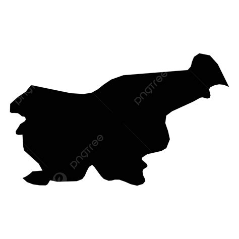 Minimalist Vector Illustration Of Slovenia With Solid Black Silhouette Map Design Vector Travel