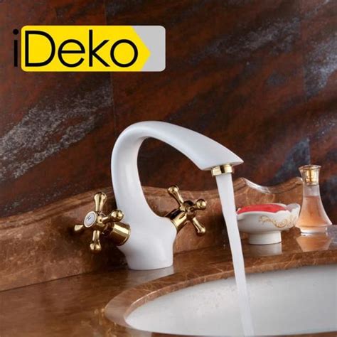 IDekoRobinet Mitigeur lavabo salle de bain en Laiton rotation à 360