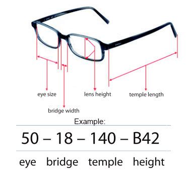 Eyeglasses Frame Size Chart