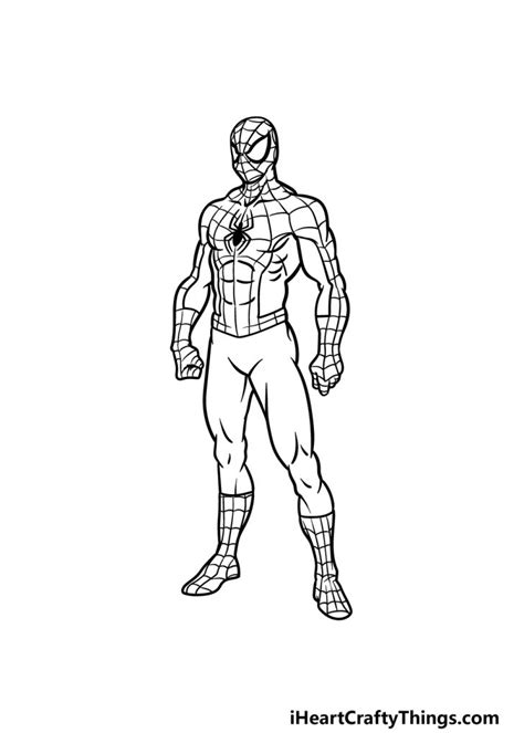 Spiderman Drawing How To Draw Spiderman Step By Step