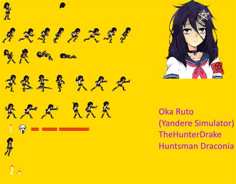 Yandere Simulator Oka Ruto Jus Sprite Sheet By Thehunterdrake On Deviantart