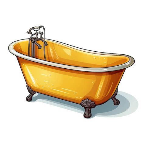 Couleur Jaune Baignoire Dessin Anim Vecteur Fond Blanc Isol Vecteur