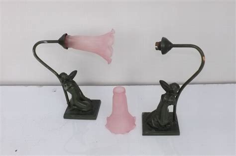 Antique Art Deco Pair Of Nude Women Bedside Lamps Circa B ANTIQUES CO UK