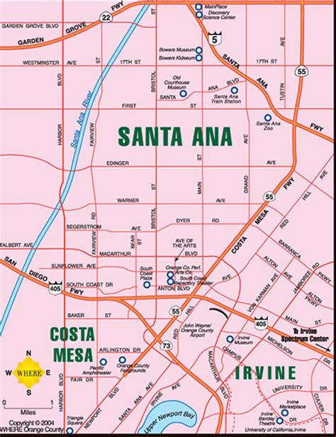 Santa Ana California Map