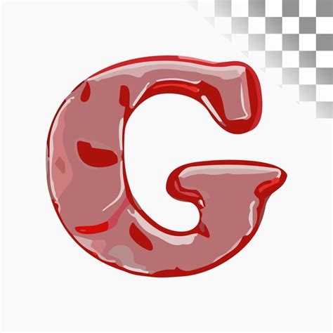 G Diseño de letras elegante fuente roja jello alfabeto Vector Premium