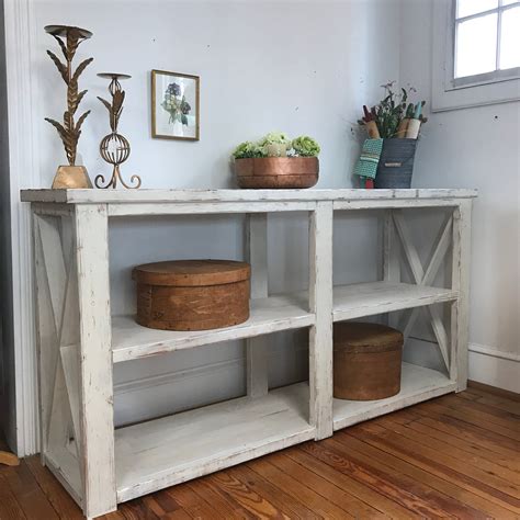 Rustic Farm House Style Console Shelf Entry Table Sofa Etsy