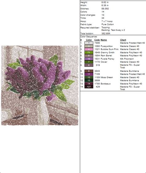 Lilacs Spring Flower Machine Embroidery Design Montage Embroidery