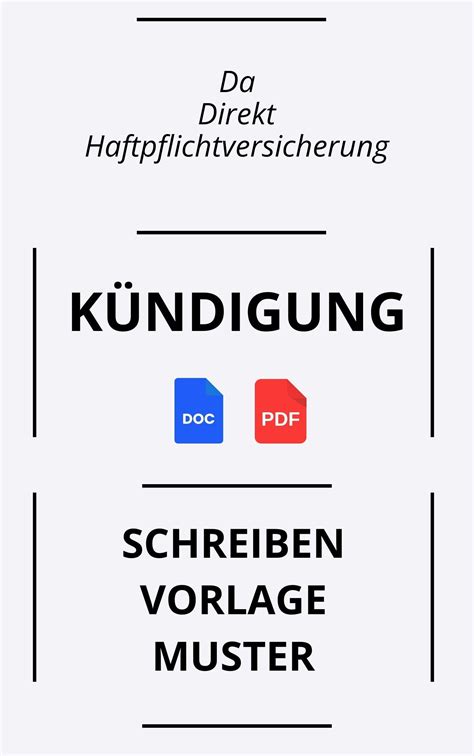 Vorlage Da Direkt Haftpflichtversicherung Kündigung Schreiben Formular