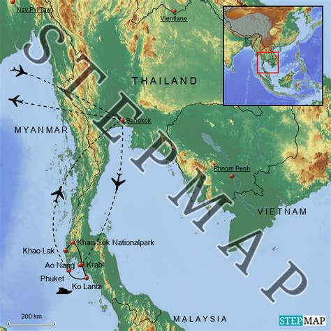 Stepmap Thailand Landkarte F R Thailand