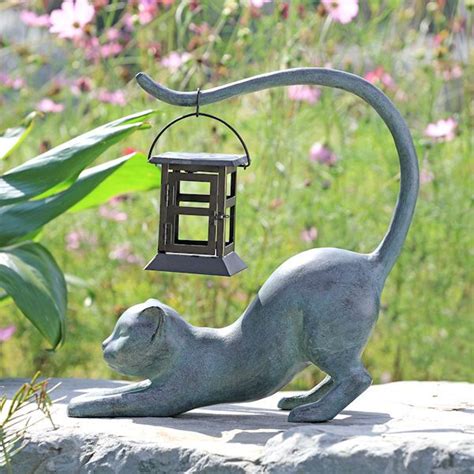 Stretching Cat Solar Garden Lantern Garden Lanterns Solar Powered