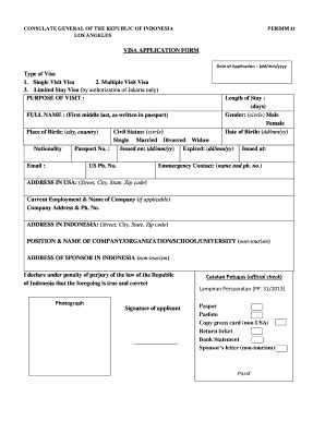 Fillable Online VISA APPLICATION FORM Myvisapassportcom Fax Email