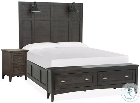 Ashbury Falls Graphite Lamp Storage Panel Bedroom Set From Crafted