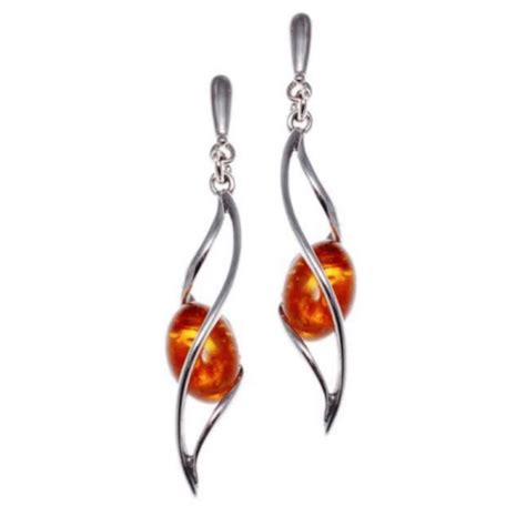 Boucles D Oreilles Ambre Et Argent Perles Rondes 123Ambre