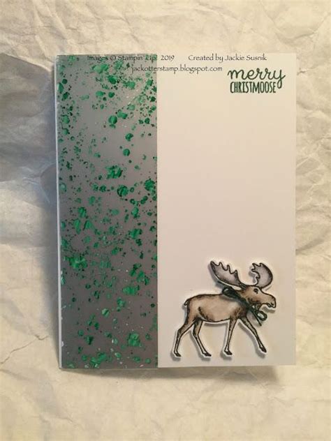 Jackotterstamp Stamp Off Merry Moose On Mercury Glass Merry