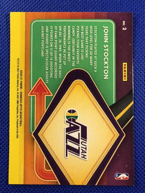 2020 21 2 John Stockton Panini Donruss Optic Express Lane Jazz EBay