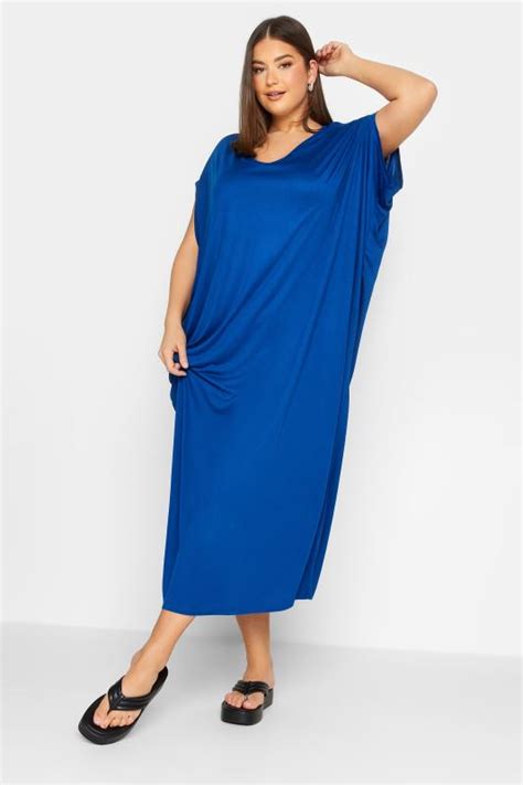 Yours Plus Size Cobalt Blue Double Layered Dress Yours Clothing