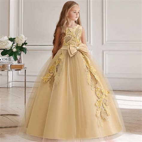 M Dchen Party Kleid Brautjungfer Prinzessin Blume F R Hochzeit Elegante