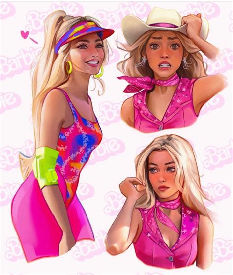 Margot Robbie As Barbie In Barbie Drawing Barbie Cute Art Styles