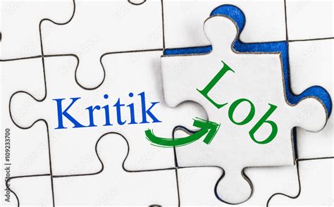 Kritik Lob Puzzle Konzept Stock Foto Adobe Stock