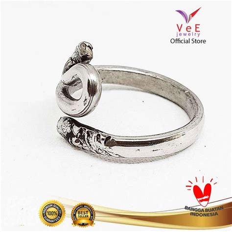 Promo Cincin Monel Titanium Baja Putih Ular Vee Cincin Pria Wanita