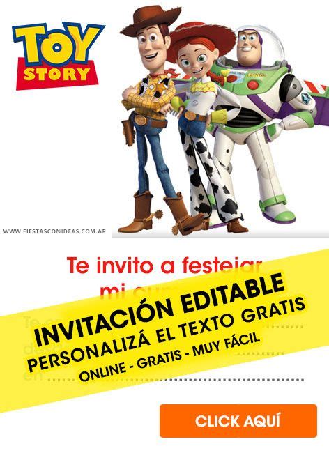 20 Tarjetas De Cumpleaños De Toy Story Gratis Para Editar E