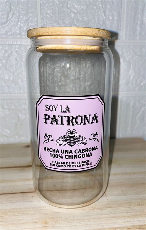Soy La Patrona Glass Cup Etsy