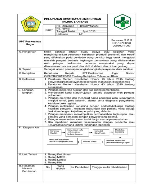 Sop Klinik Sanitasi 2023 Pdf