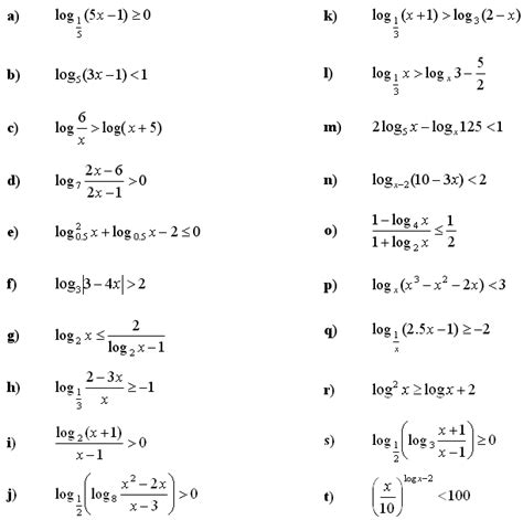 Logarithm Practice Questions With Answers