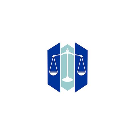 Un Logo Azul Y Blanco Para Un Bufete De Abogados Vector Premium