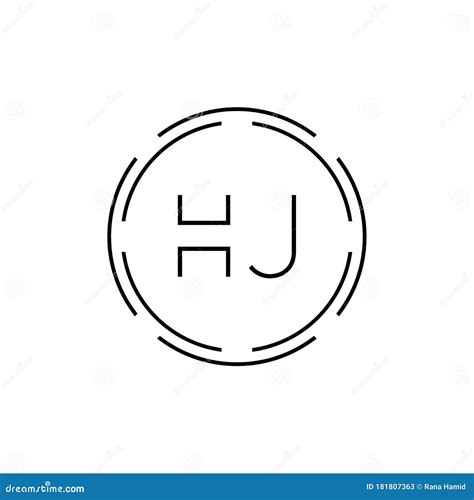 Hj Logo Design Vector Template Initial Circle Letter Hj Vector