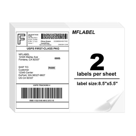 Buy MFLABEL Half Sheet Labels With Self Adhesive 8 5 X 11 Inches