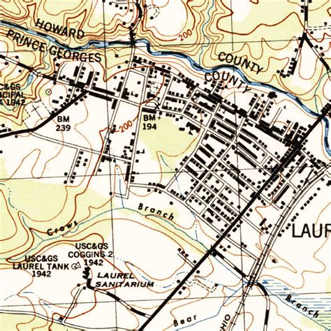 Laurel, MD (1944, 31680-Scale) Map by United States Geological Survey ...