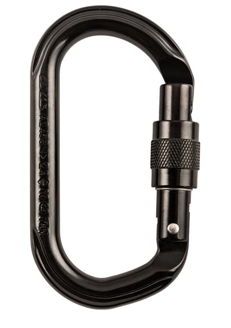 Axis Oval Screw Lock Carabiner Black Aspire Adventure Equipment