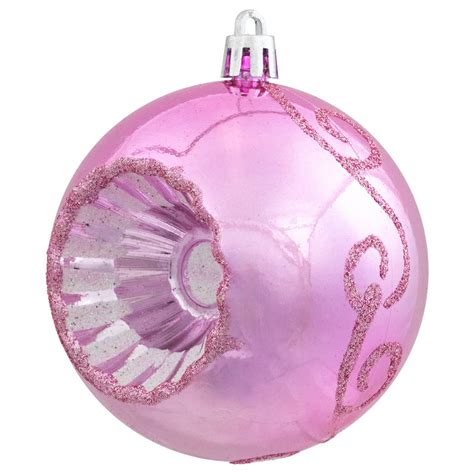 5ct Pink Retro Reflector Shatterproof 2 Finish Christmas Ball Ornaments 325 80mm Christmas