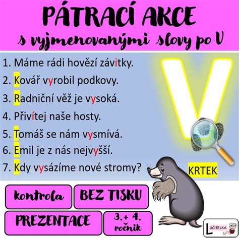 Materi L Vyjmenovan Slova Po V P Tra I