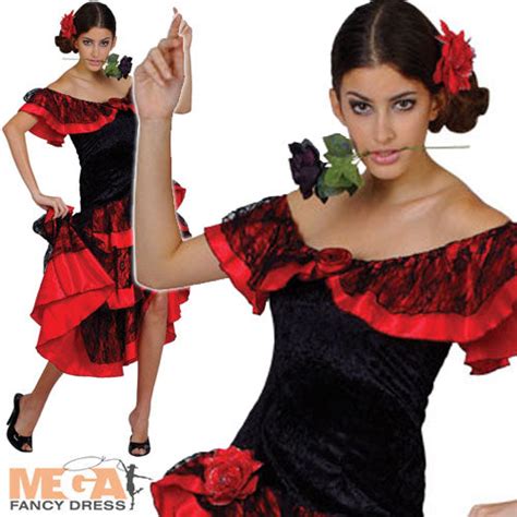 Shop Spanish Senorita Flamenco Dance Costume Mega Fancy Dress Mega