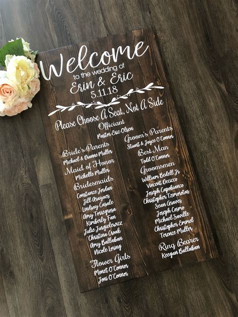 Wedding Program Sign Bridal Party Sign Alternative Wedding Program